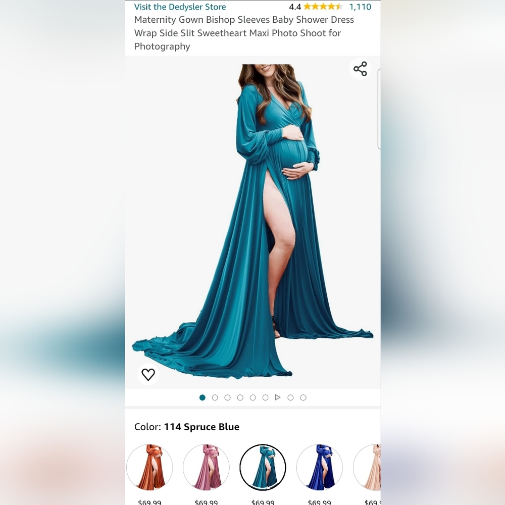 Teal Maternity Gown